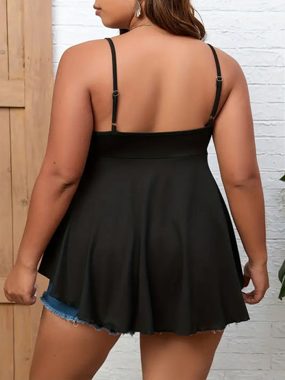 Rebel Plus Size Top with Harness Detail