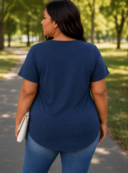 Neva Butterfly V-Neck Plus Size T-shirt