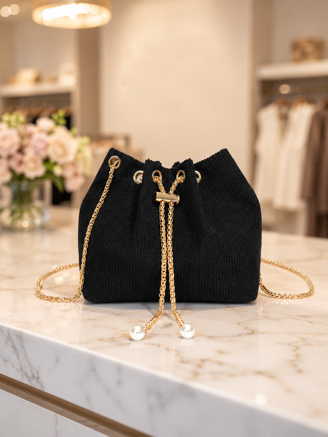 Corduroy Bucket Bag