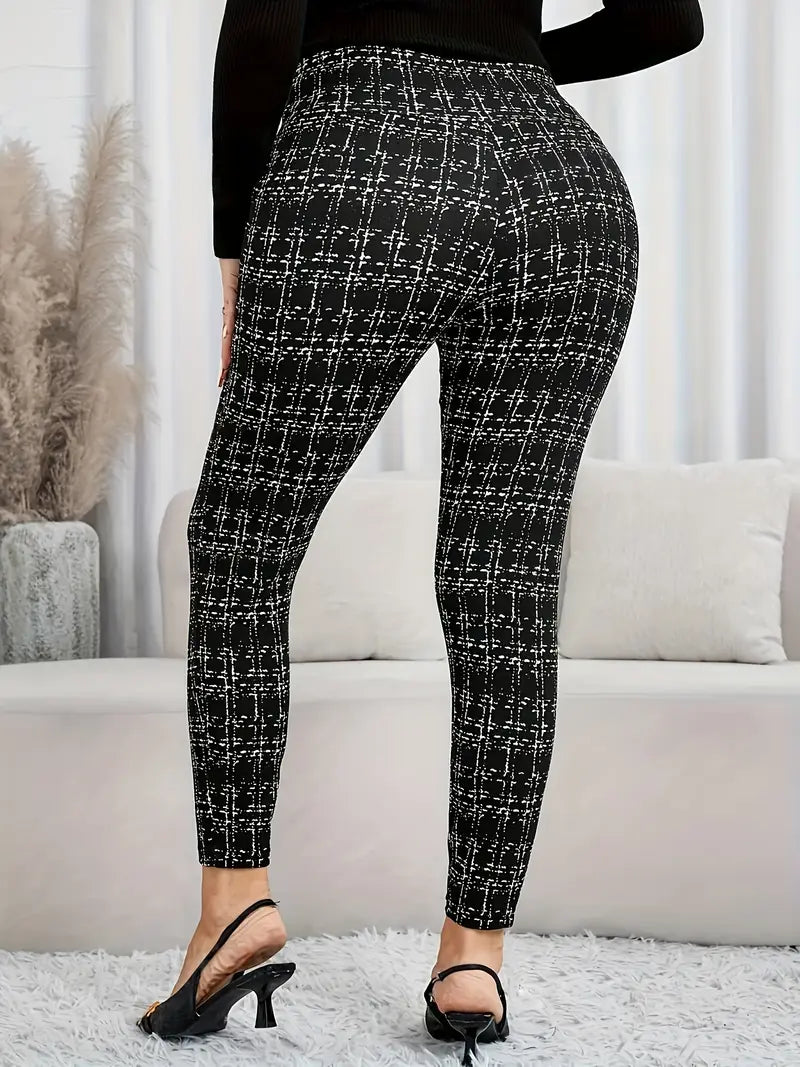 Iris Houndstooth Plus Size Leggings