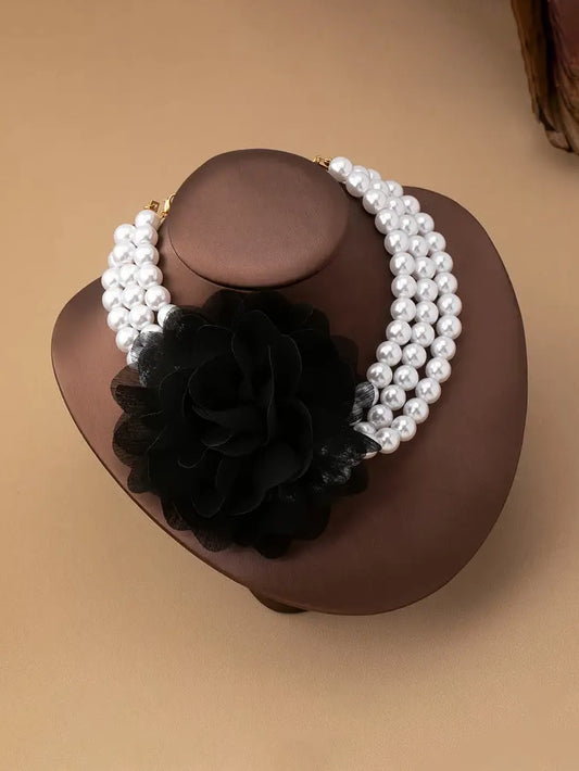 Pearl Bloom Statement Choker Necklace