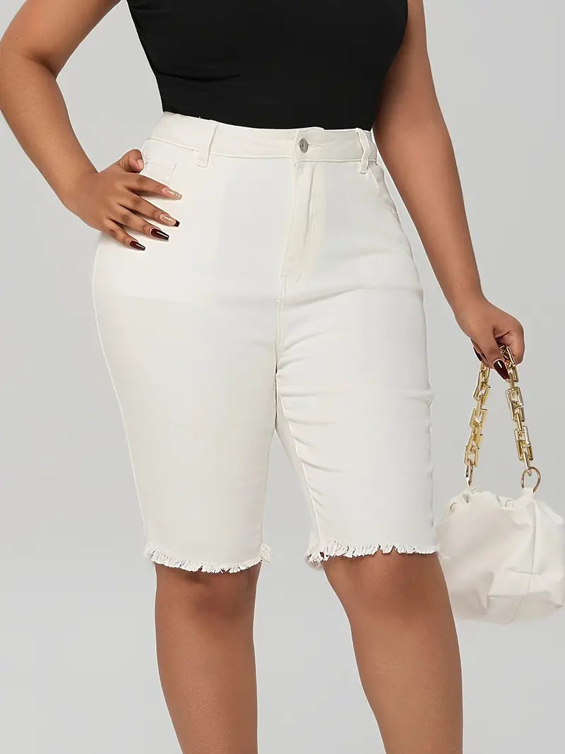 Sloane Plus Size Bermuda Denim Shorts