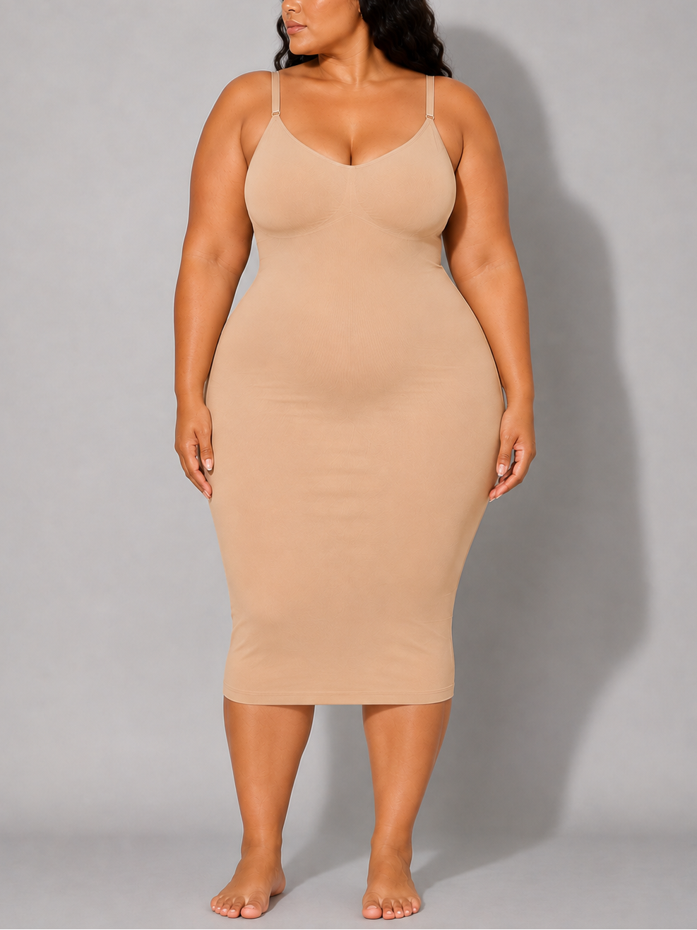 Ziba Plus Size Shapewear Dress in Nude