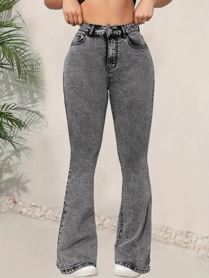 Mindy Plus Size High Waist Stretch Flare Jeans