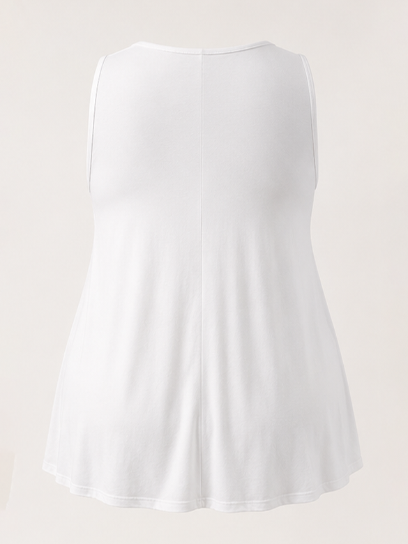 Gloria Swing Plus Size Tank Top in White
