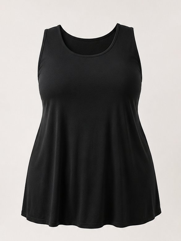 Gloria Swing Plus Size Tank Top in Black