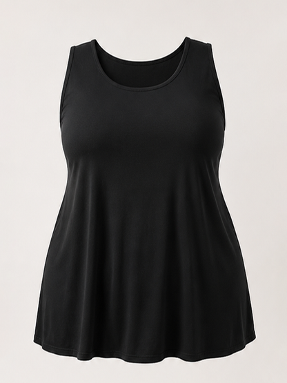Gloria Swing Plus Size Tank Top in Black
