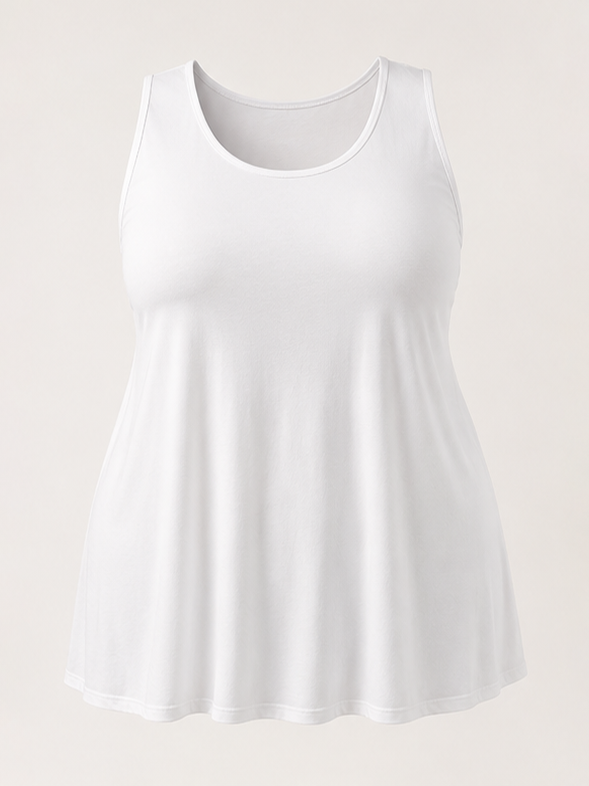 Gloria Swing Plus Size Tank Top in White