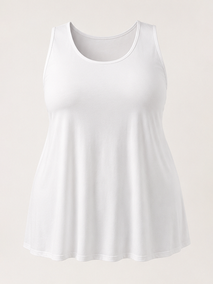 Gloria Swing Plus Size Tank Top in White