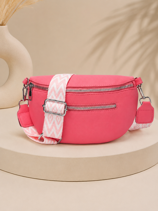 Double Pocket Fanny Pack in Pink