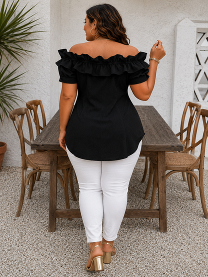 Daniella Off Shoulder Plus Size Blouse