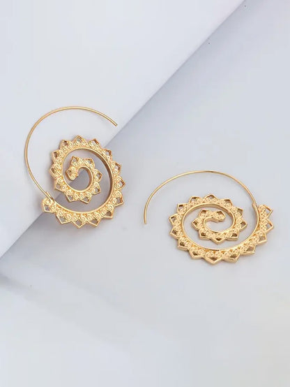 Spiral Vintage Swirl Gear Earrings