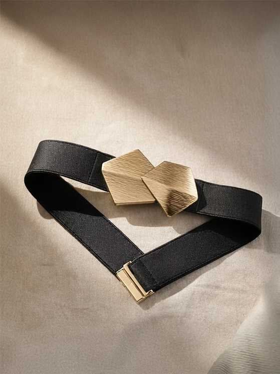 Golden Sculpted Elastic Plus Size Belt