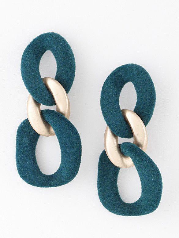 Velvet Curb Chain Earrings