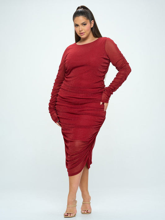 Jana Plus Size Evening Dress in Merlot