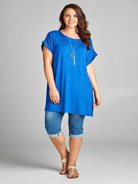 Bodine Plus Size Tunic in Royal Blue