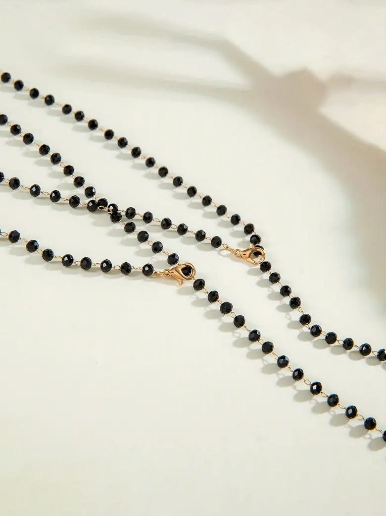 Double Layer Beaded Long Pendant Necklace