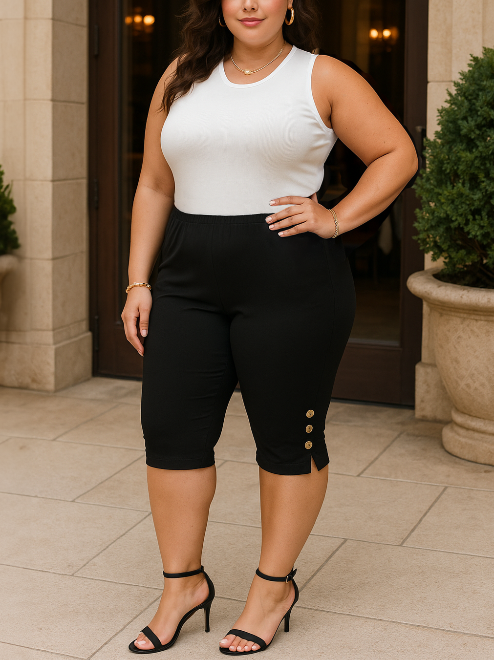 Romy Pull On Plus Size Capri Pant