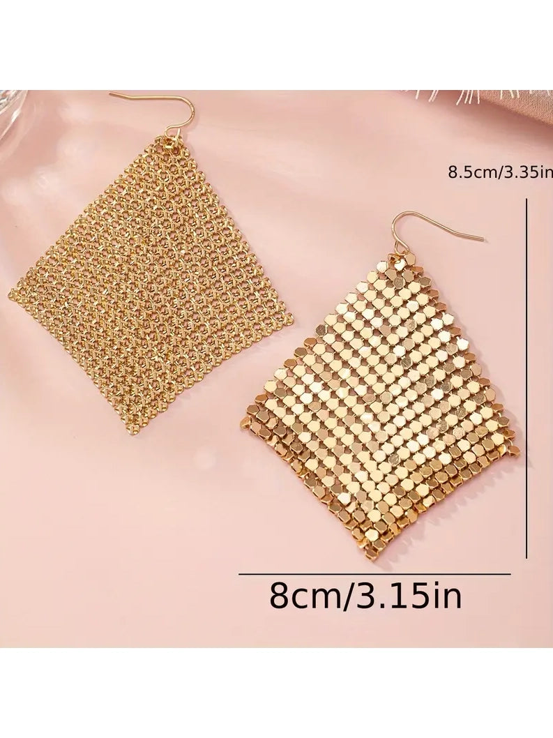 Gold Curtain Earrings