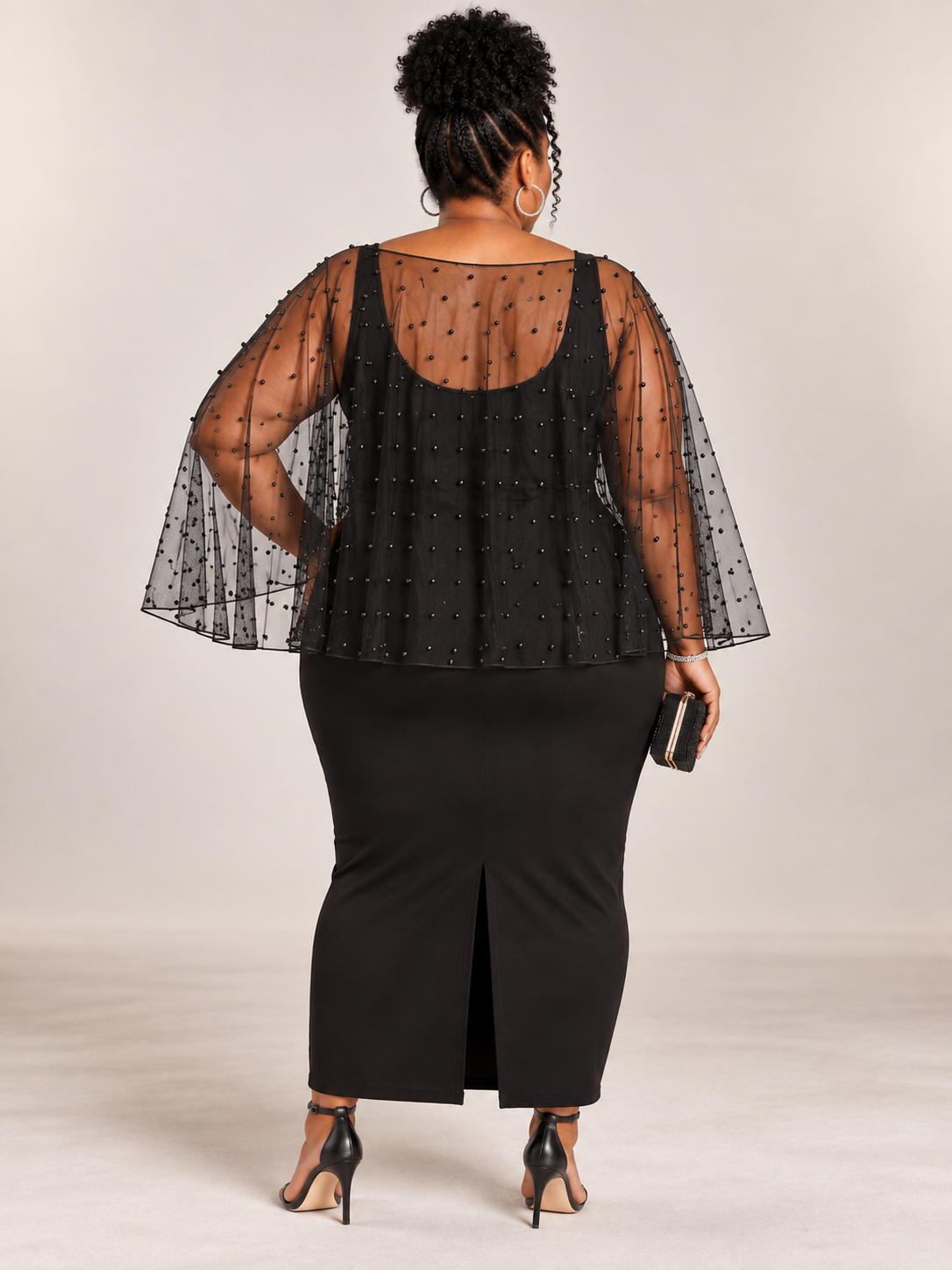 Sheer Beaded Overlay Top