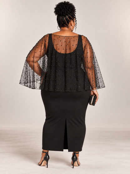Sheer Beaded Overlay Top