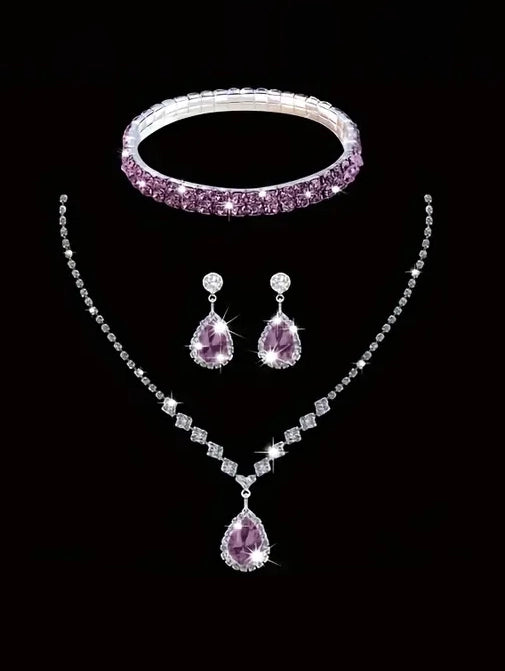 Sparkling Rhinestone Necklace Set