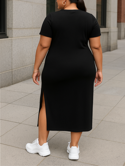 Esme Graphic Print Plus Size T-shirt Dress