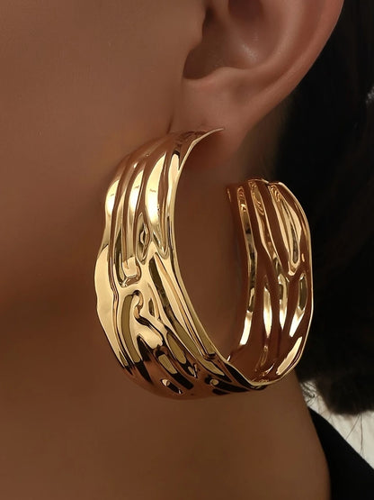 Extra Thick Hoop Earrings, earrings, alternate view