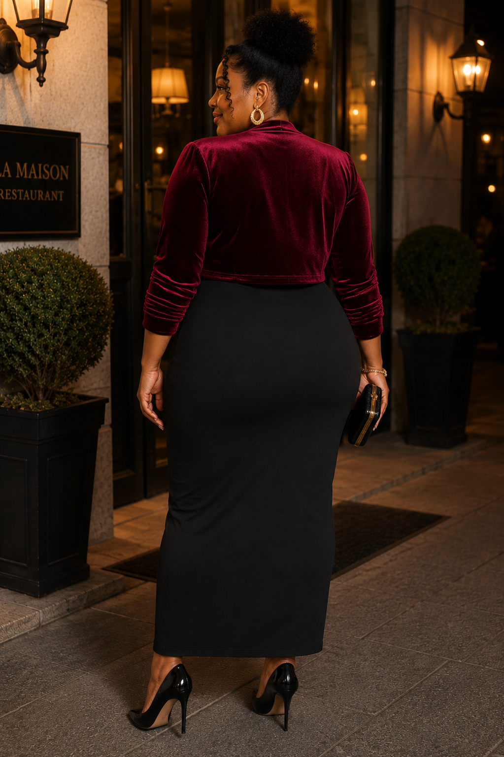 Velvet Cropped Plus Size Bolero