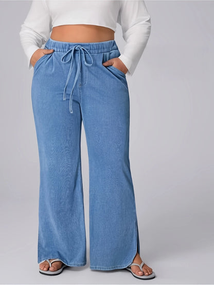 Jia Plus Size Wide Leg Denim