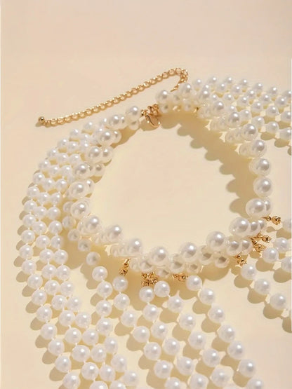 Over The Shoulder Plus Size Pearl Chain