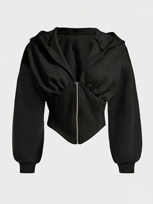 Amy Plus Size Cropped Fitted Hoodie