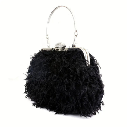 Feathery Fur Elegant Evening Bag