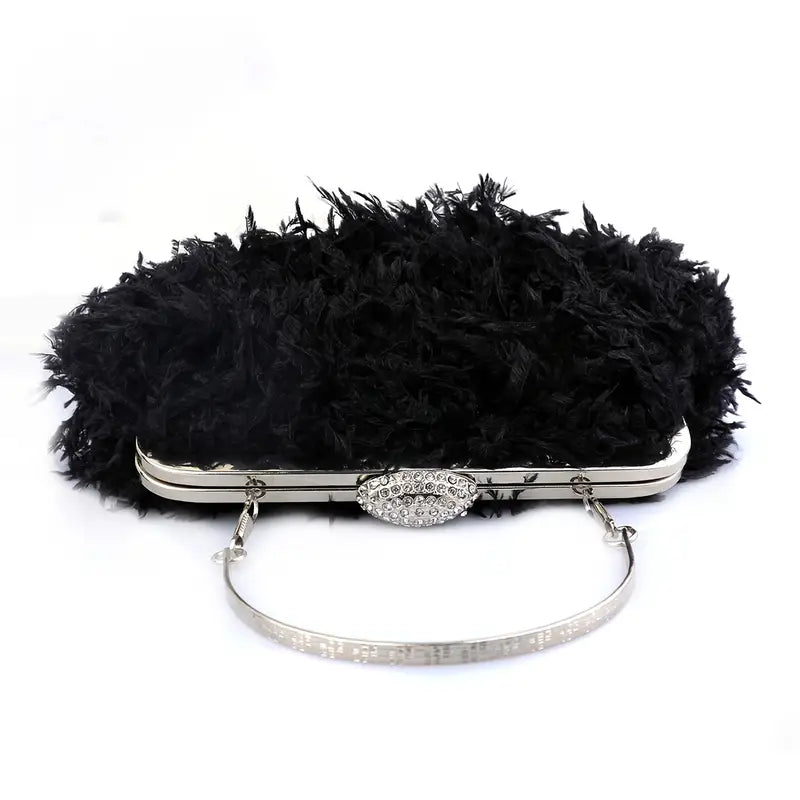 Feathery Fur Elegant Evening Bag