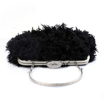 Feathery Fur Elegant Evening Bag