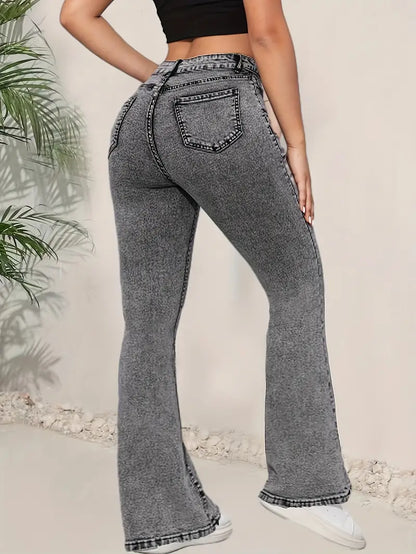 Mindy Plus Size High Waist Stretch Flare Jeans