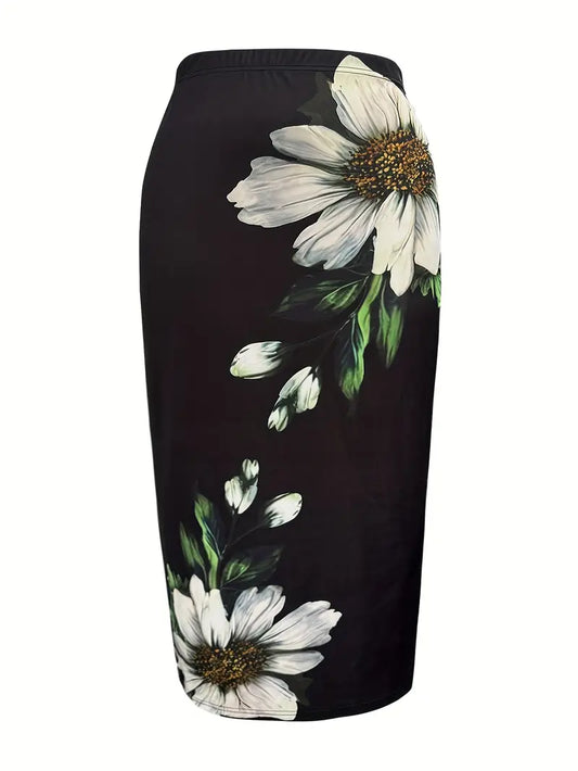 Fiona Pencil Long Plus Size Skirt