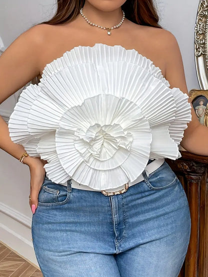 Olivia Plus Size Flower Tube Top