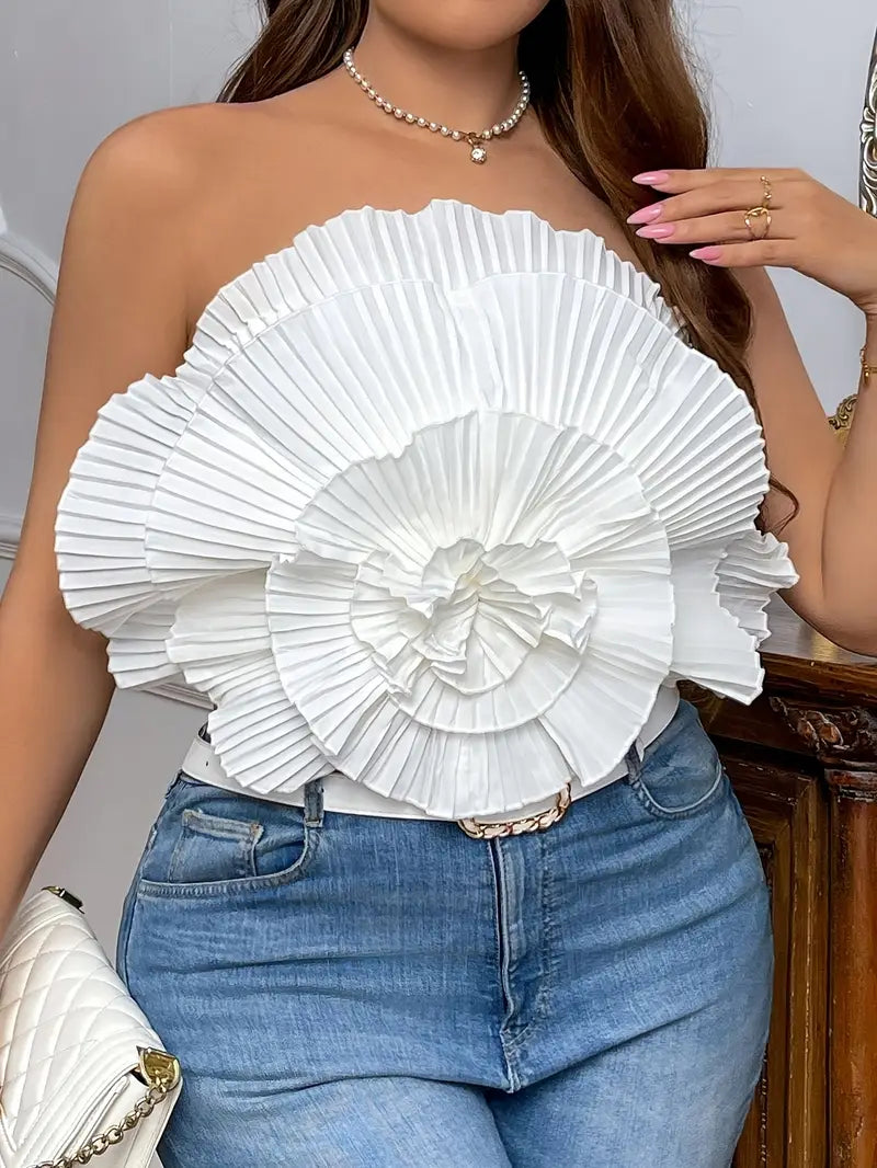 Olivia Plus Size Flower Tube Top