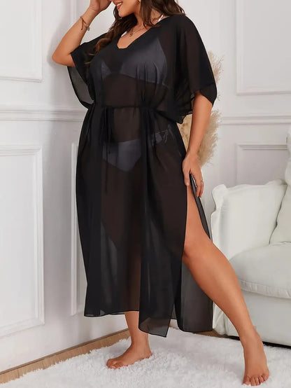 Fran Boho Plus Size Mesh Cover Up