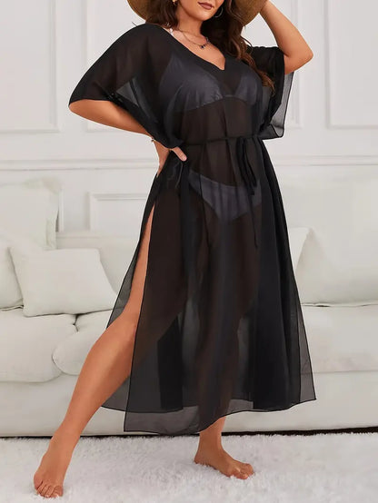 Fran Boho Plus Size Mesh Cover Up