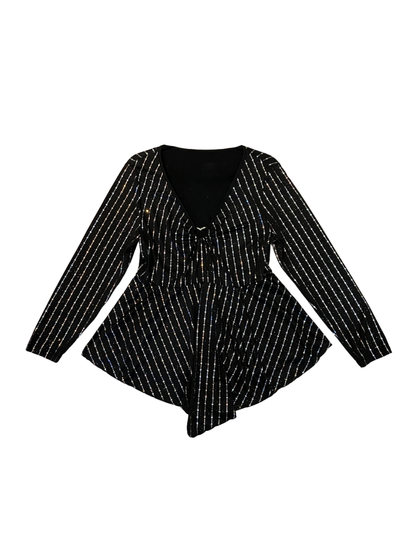 Francis Plus Size Sparkly Stripes Top