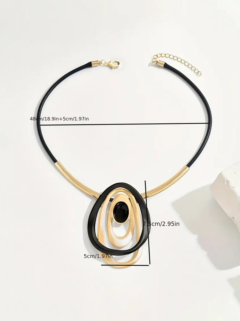 Oval Shapes Multi Layered Necklace