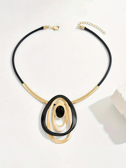 Oval Shapes Multi Layered Necklace