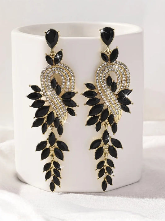 Crystal Leaf Earrings
