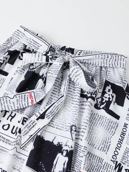 Gossip Plus Size Newsprint Skirt