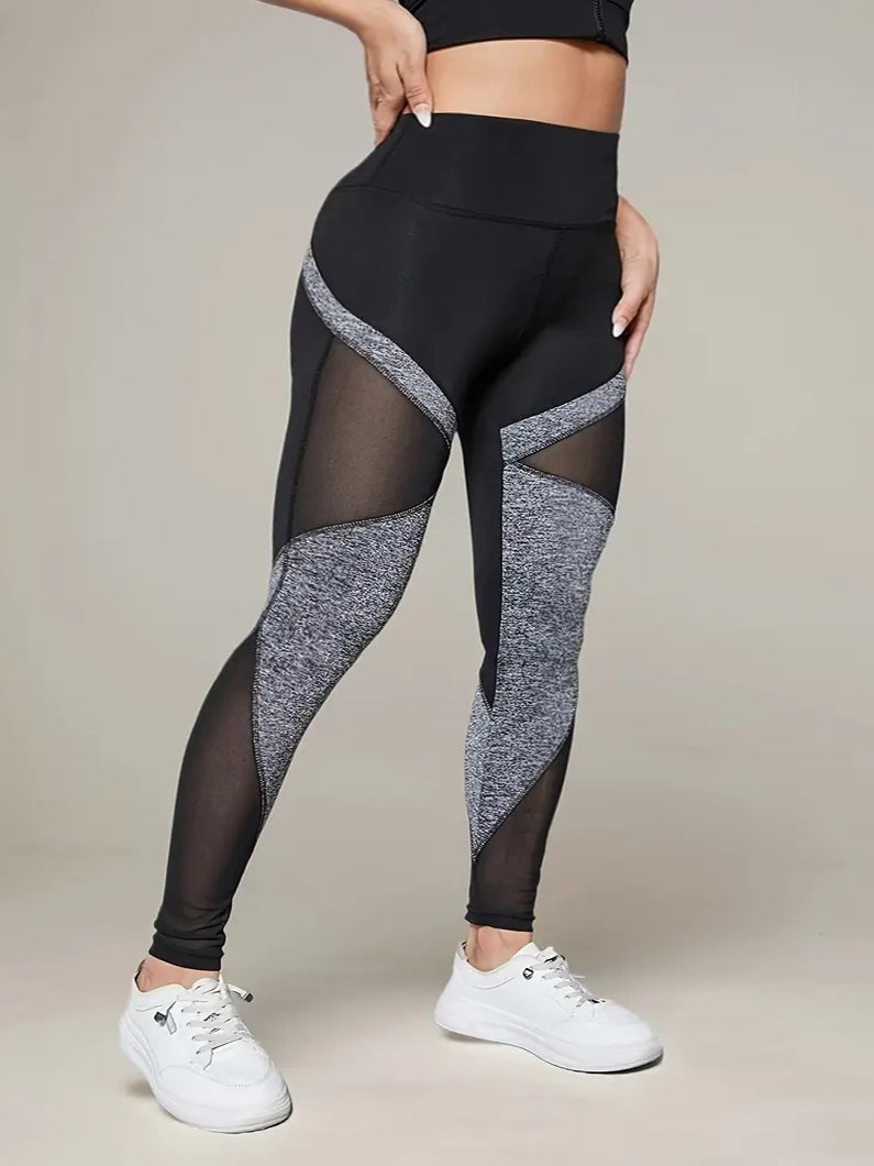 Crane Plus Size Mesh Insert Active Legging by Run Free by Vee