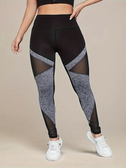 Crane Plus Size Mesh Insert Active Legging by Run Free by Vee