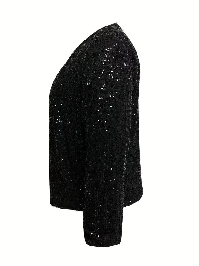 Jane Plus Size Sequin Cardigan