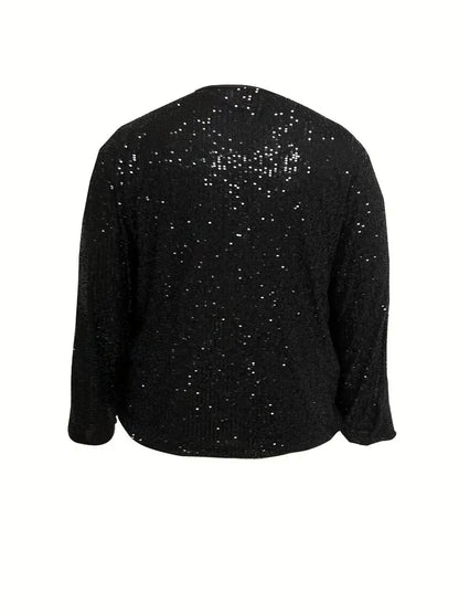 Jane Plus Size Sequin Cardigan